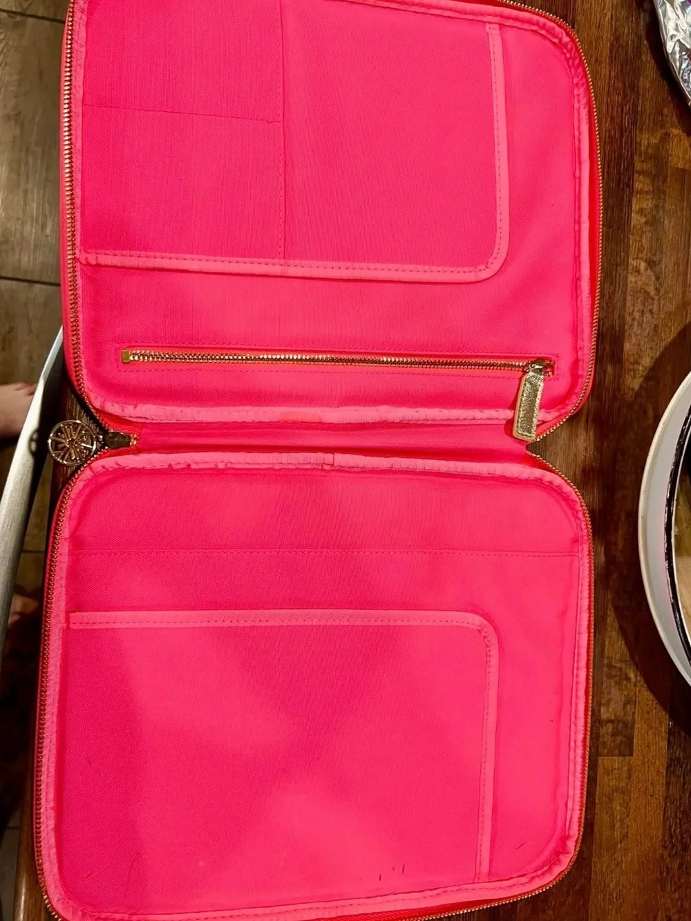 Floral Pink & Blue Travel Pouch - Designer-Inspired